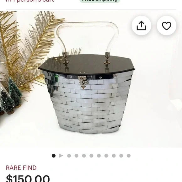 Vintage Dorset Rex fifth avenue bag from the 50s. Metal! Basket weave - Picture 14 of 15